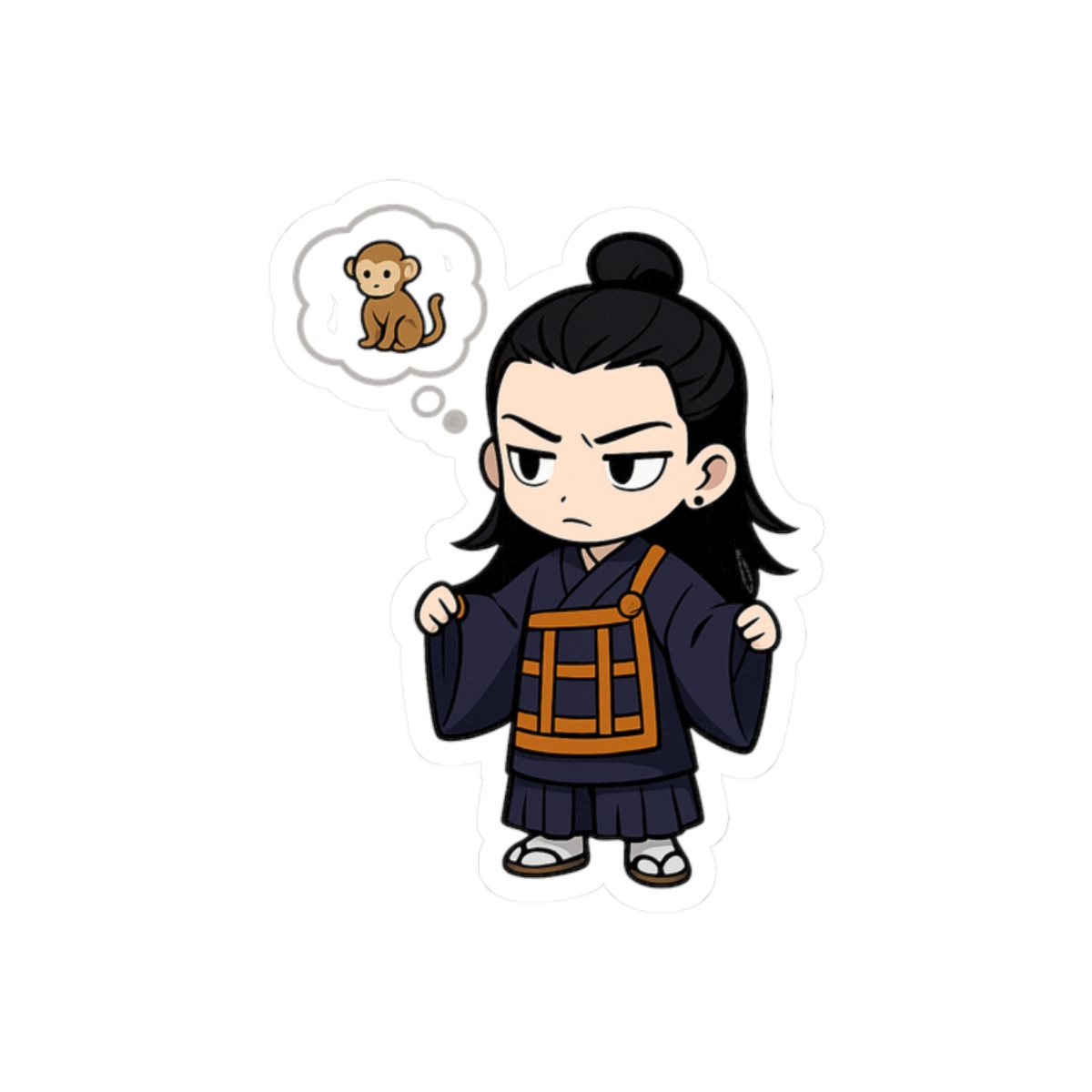 Chibi Monkey Geto Cute Anime Sticker | Adorable Vinyl Decal - alternate angle 3, merchandise