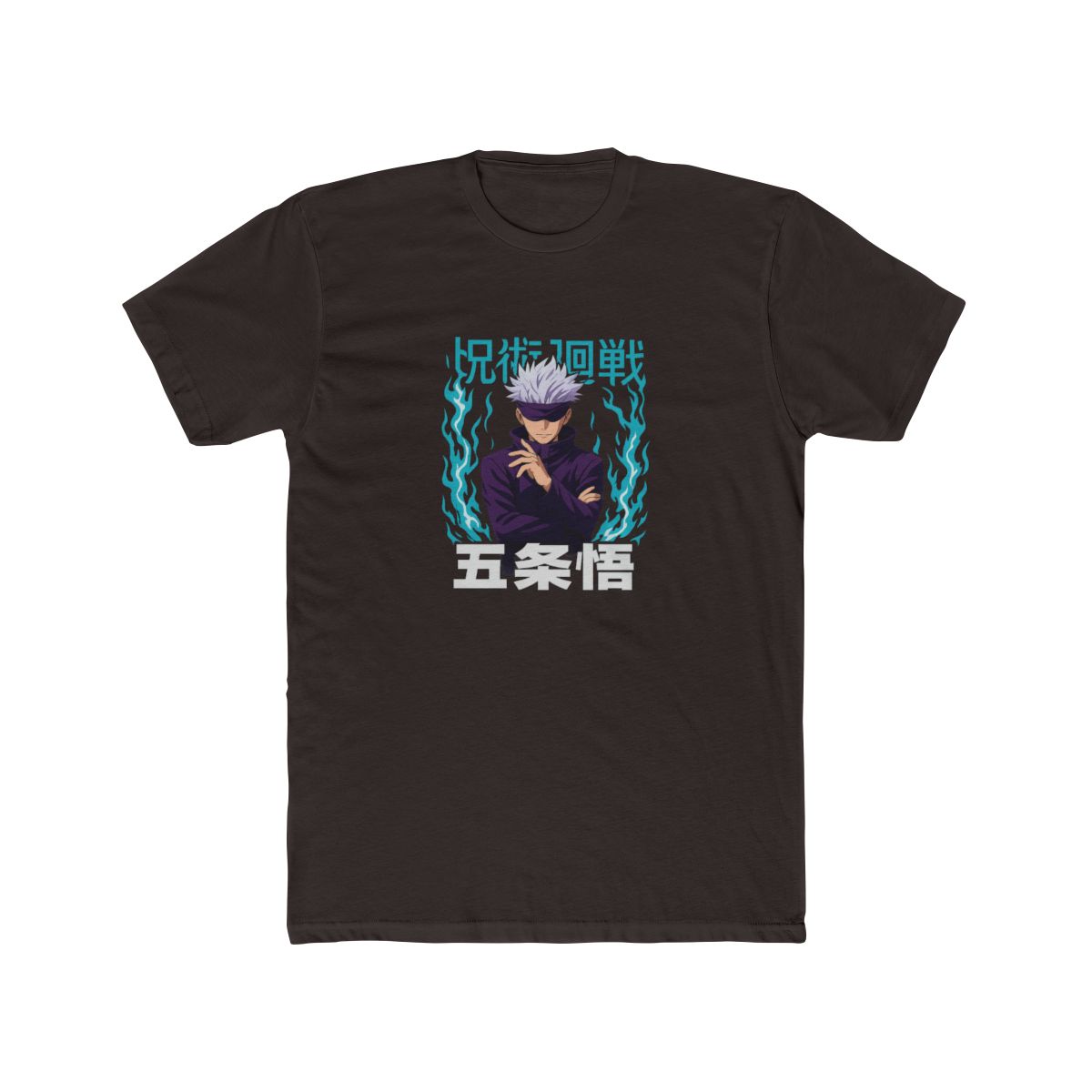 Fiery Purple Anime Character Flames T Shirt - alternate angle 3, merchandise