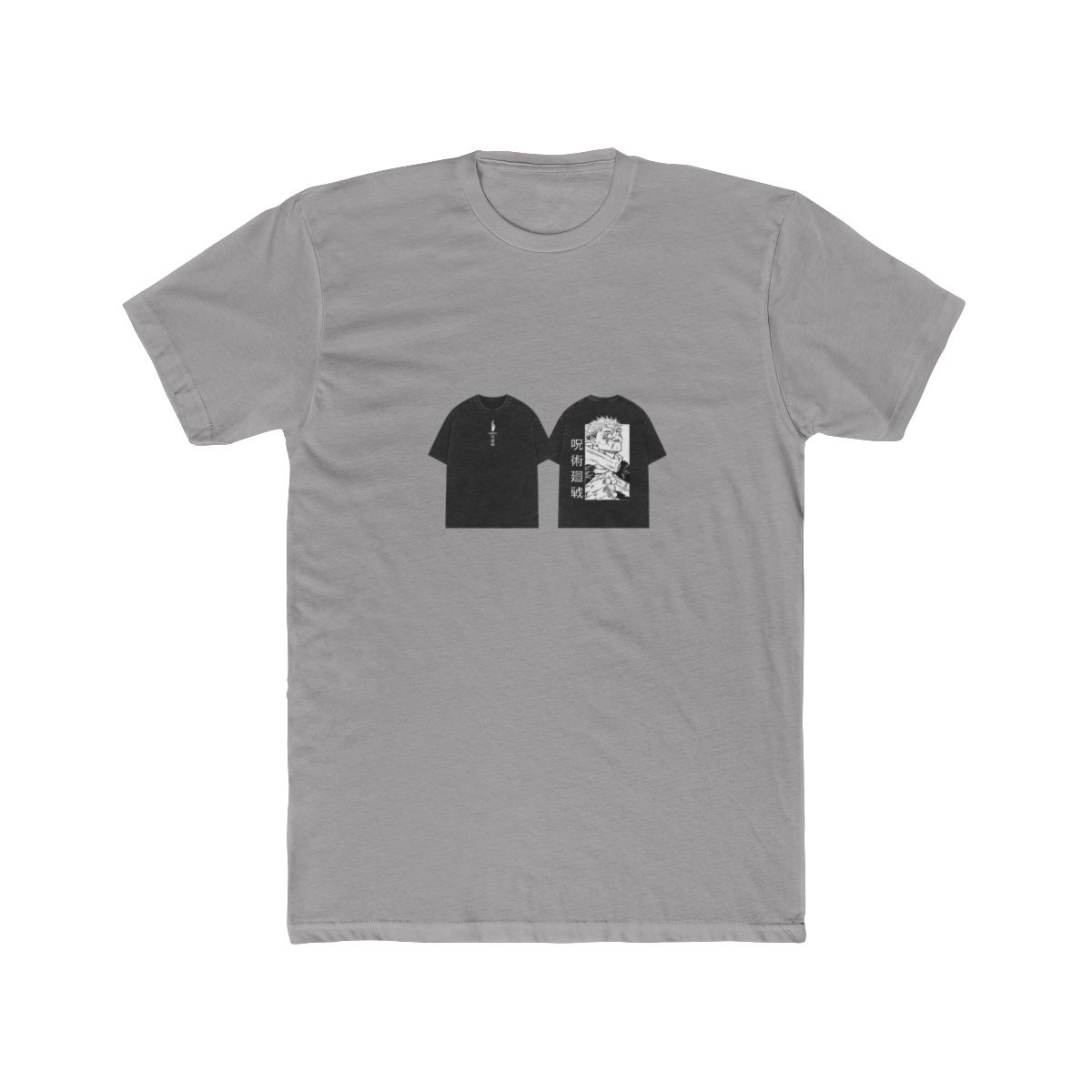 Dark with graphics from the anime Jujutsu Kaisen. The front displays a small T-Shirt - Official t-shirts merchandise