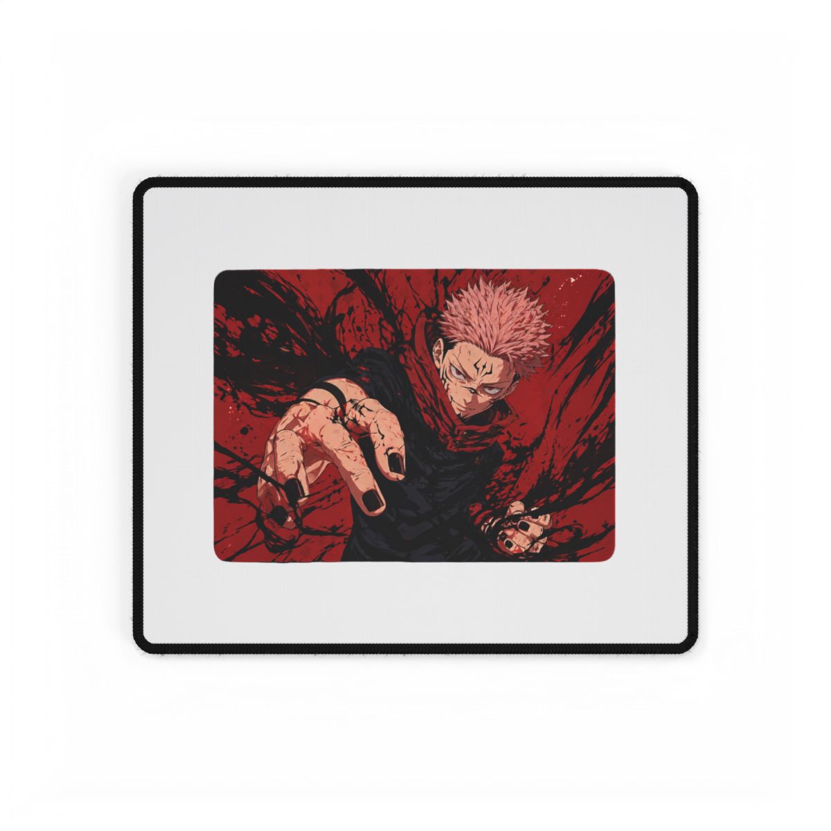 Jujutsu Kaisen Sukuna Mousepad XL Anime Desk Mat Red Black Gaming Desk Accessories Manga Desk Setup Itadori Sukuna Gift - alternate angle 2, merchandise