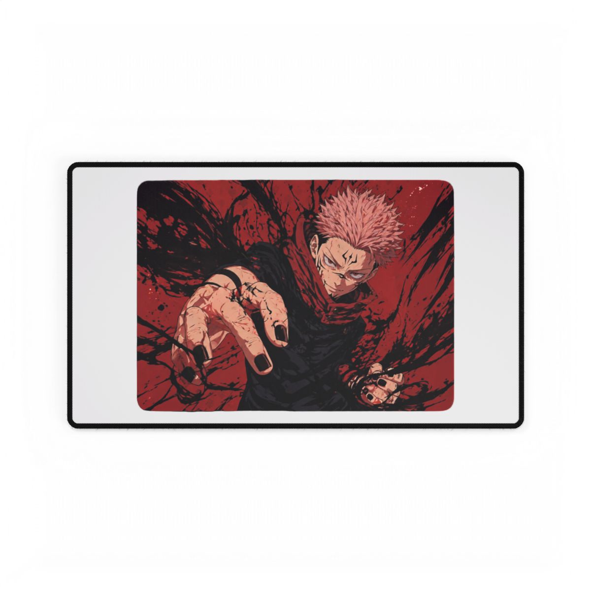 Jujutsu Kaisen Sukuna Mousepad XL Anime Desk Mat Red Black Gaming Desk Accessories Manga Desk Setup Itadori Sukuna Gift - alternate angle 3, merchandise