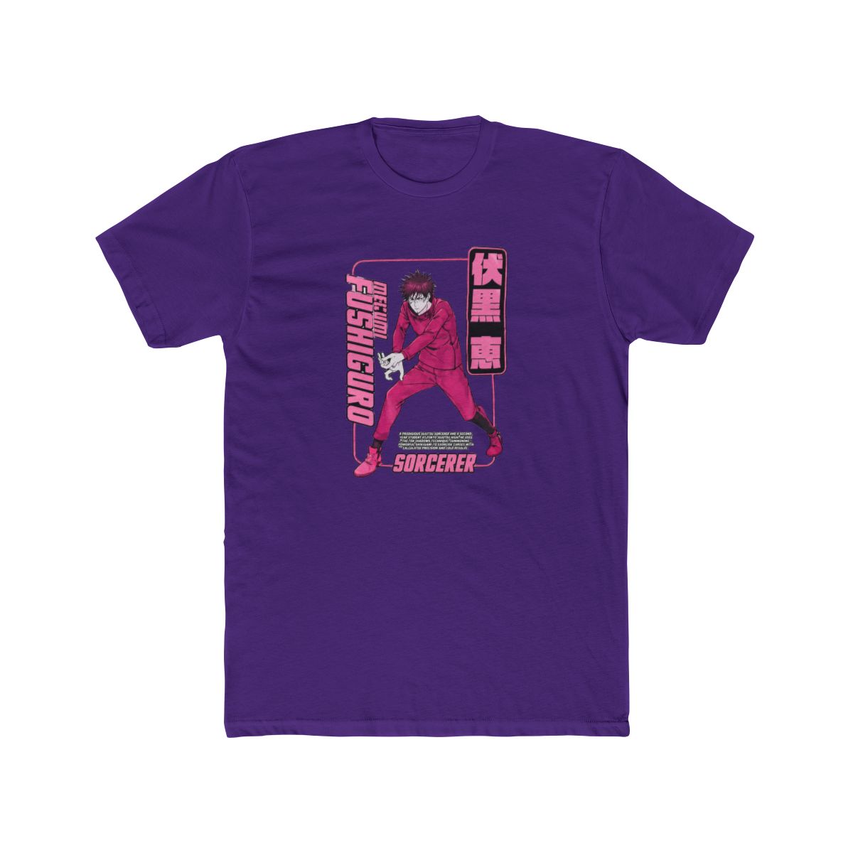 Jujutsu Kaisen Megumi Pink Glitter T Shirt - alternate angle 3, merchandise