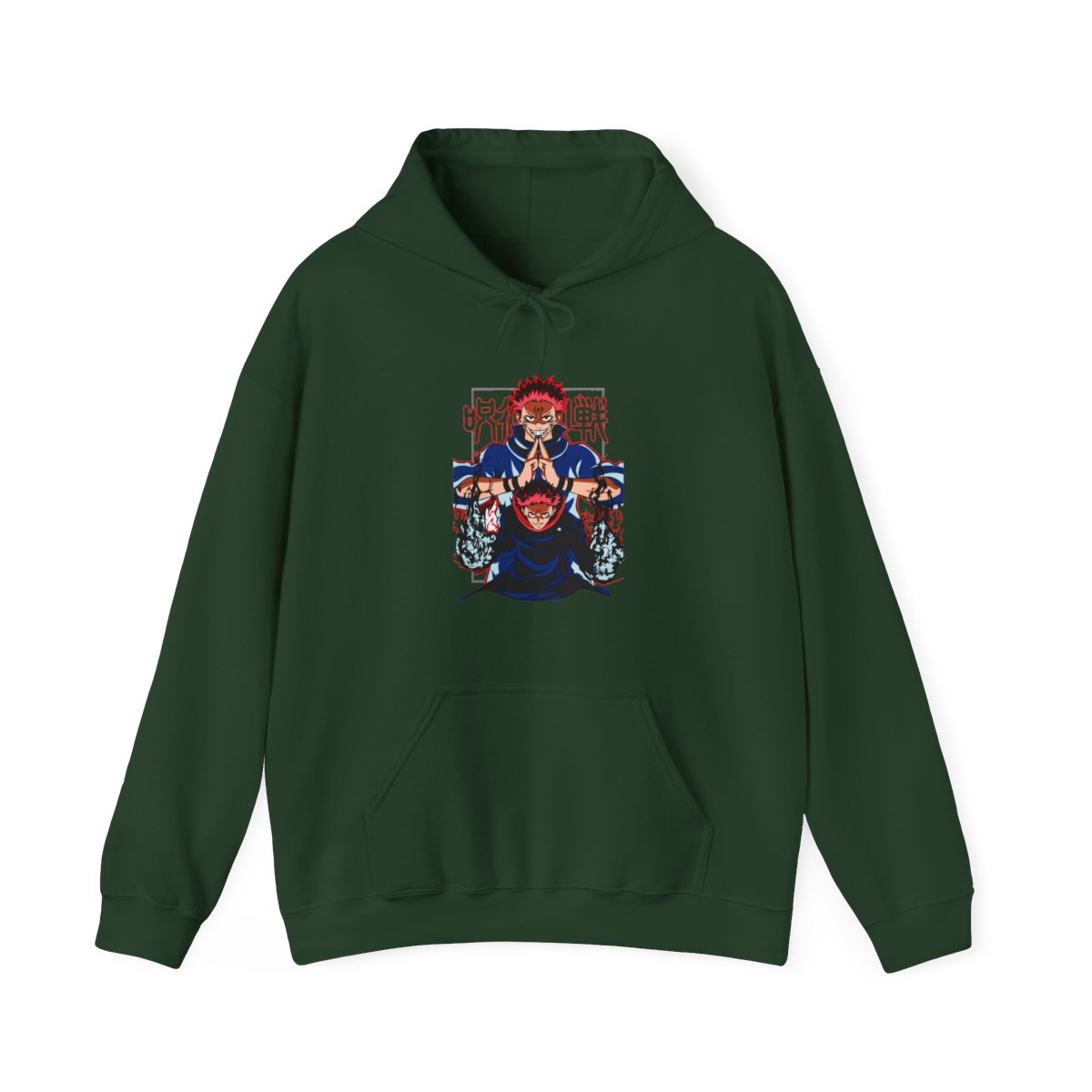Yuji Itadori Hoodie Jujutsu Kaisen Action Pose - alternate angle 3, merchandise