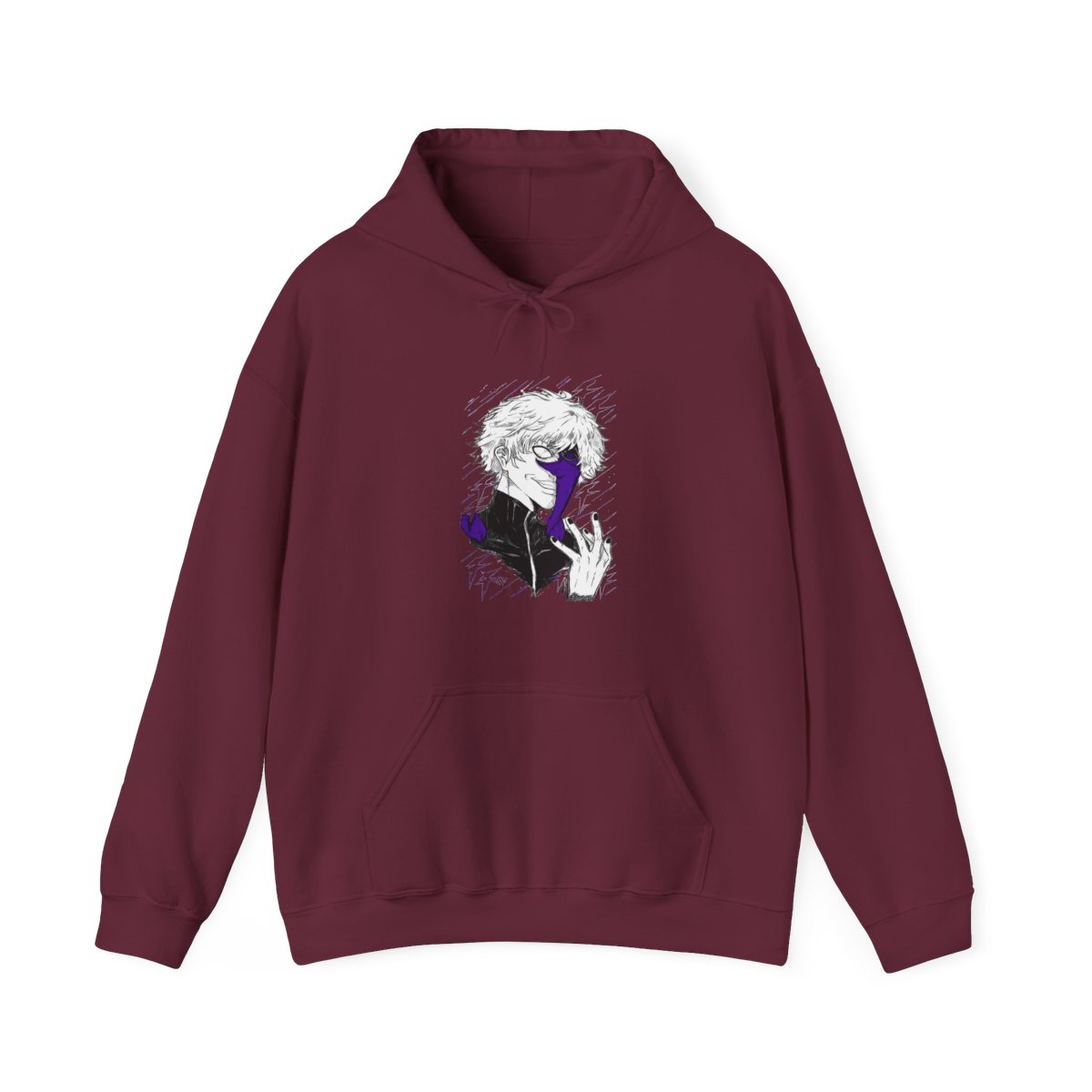 Gojo Satoru Hoodie Jujutsu Kaisen Half Mask Pose - alternate angle 3, merchandise