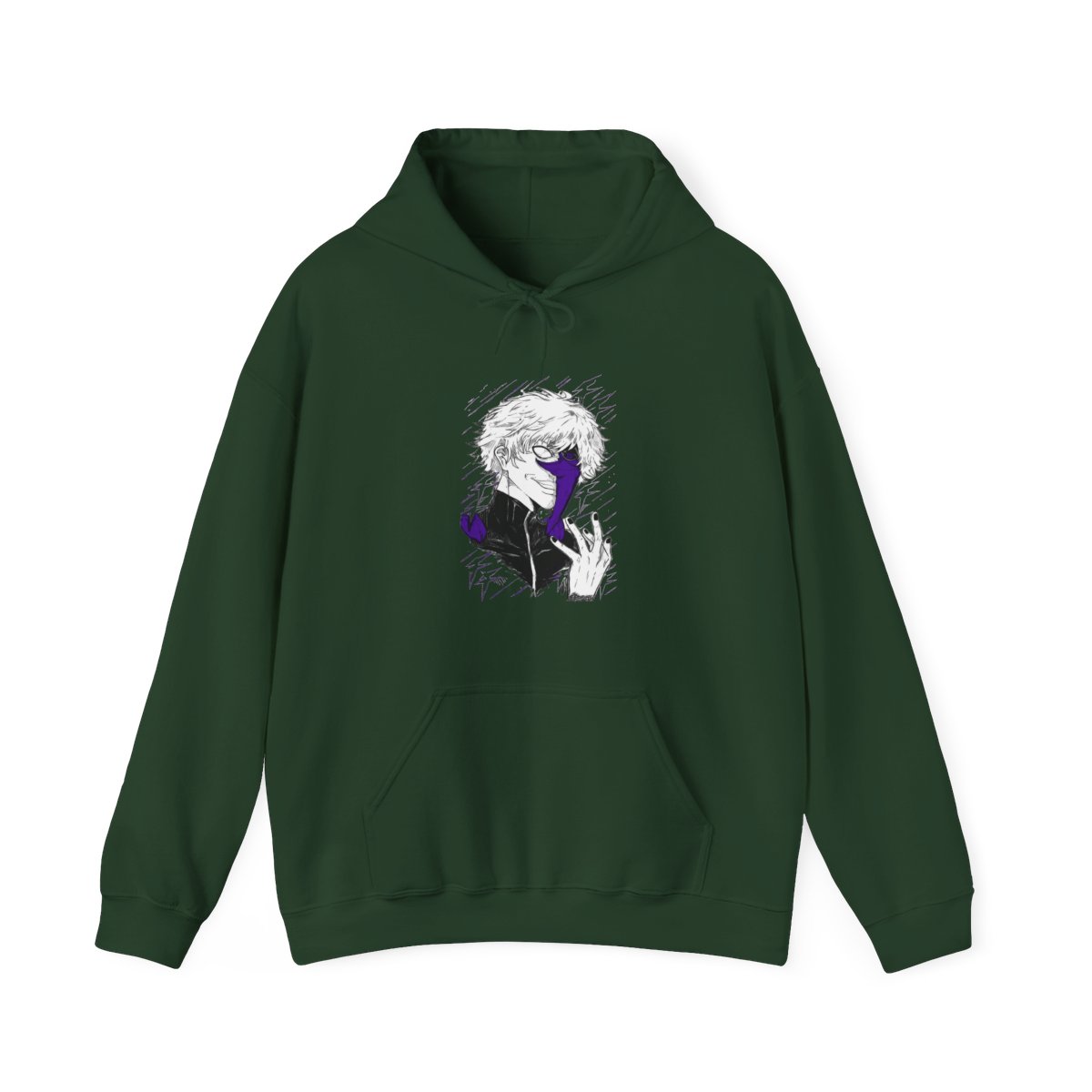 Gojo Satoru Hoodie Jujutsu Kaisen Half Mask Pose - alternate angle 5, merchandise