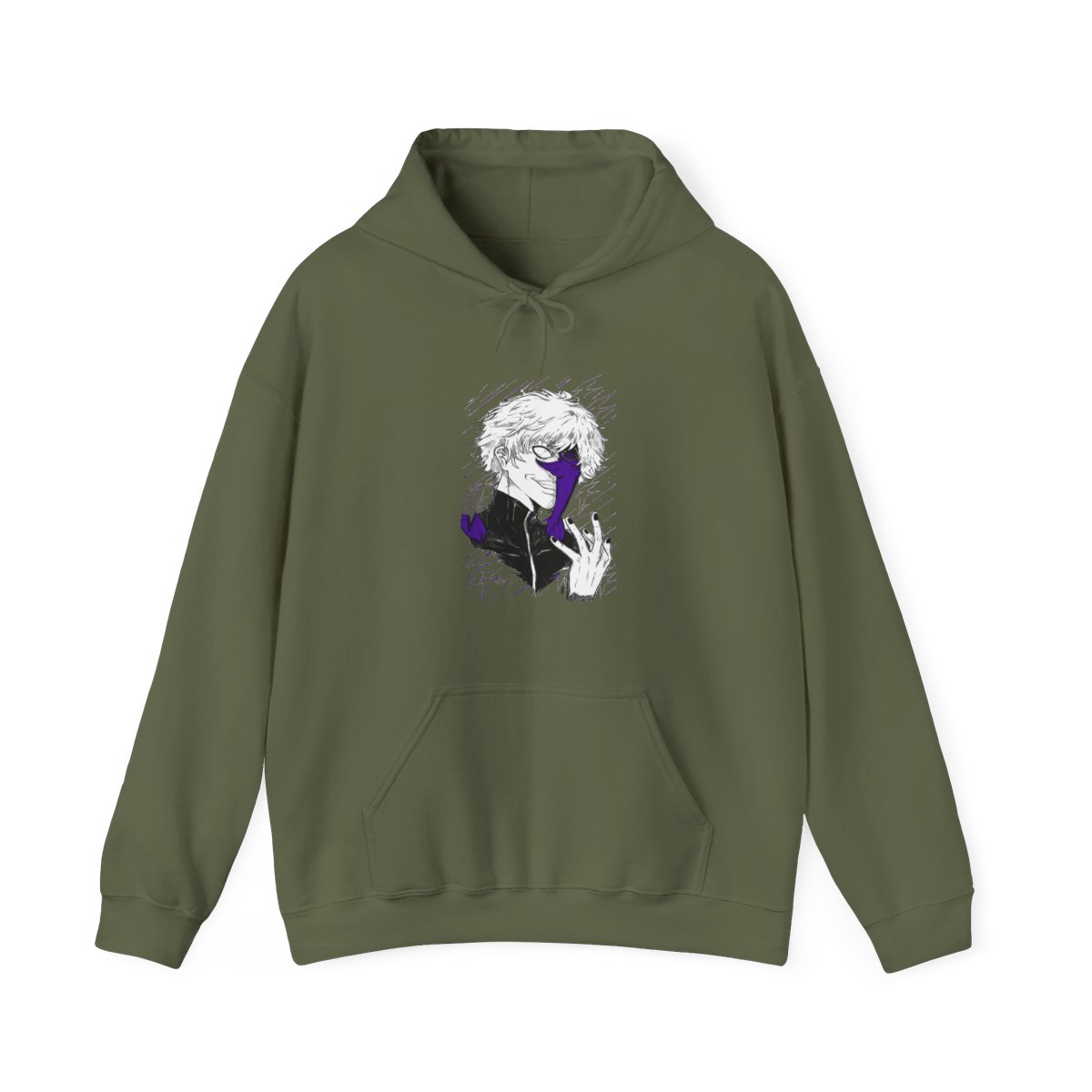 Gojo Satoru Hoodie Jujutsu Kaisen Half Mask Pose - alternate angle 4, merchandise